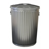 WITT Light Duty Galvanized Metal Waste Can with Lid - 24 Gallon
